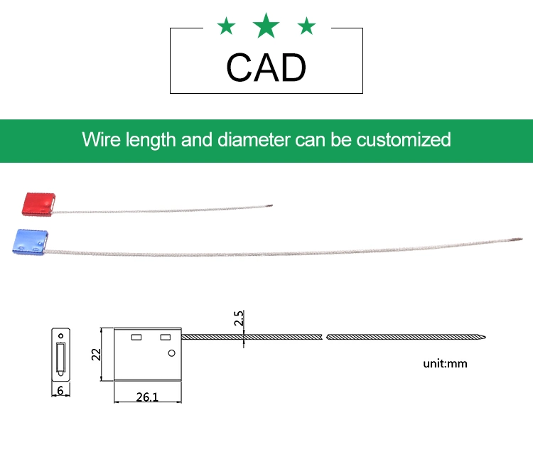 Pn-CS5001 Pull Tight Aluminium Alloy Metal Wire Security Logistics Cable Security Seal